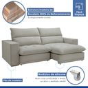 Ver imagem 6 de Sofá Retrátil e Reclinável 4 Lugares Boucle Gelo Martinho 250cm Yescasa