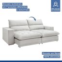 Ver imagem 5 de Sofá Retrátil e Reclinável 4 Lugares Boucle Gelo Martinho 250cm Yescasa