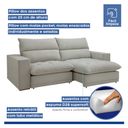 Ver imagem 4 de Sofá Retrátil e Reclinável 4 Lugares Boucle Gelo Martinho 250cm Yescasa
