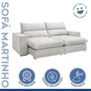 Ver imagem 2 de Sofá Retrátil e Reclinável 4 Lugares Boucle Gelo Martinho 250cm Yescasa