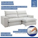 Ver imagem 4 de Sofá Retrátil e Reclinável 4 Lugares Boucle Gelo Martinho 250cm Yescasa