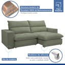 Ver imagem 6 de Sofá Retrátil e Reclinável 4 Lugares Boucle Verde Martinho 250cm Yescasa