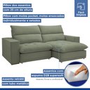 Ver imagem 4 de Sofá Retrátil e Reclinável 4 Lugares Boucle Verde Martinho 250cm Yescasa