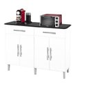 Ver imagem 2 de Balcao Madri Plus Branco Marm. com 2 gavetas + 4 portas PASSE BEM