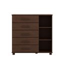 Ver imagem 5 de Cômoda Quarto Madeira Maciça 125cm 5 Gavetas 1 Porta Eliz F07- D'Rossi