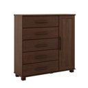 Ver imagem 2 de Cômoda Quarto Madeira Maciça 125cm 5 Gavetas 1 Porta Eliz F07- D'Rossi