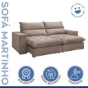 Ver imagem 2 de Sofá Retrátil e Reclinável 3 Lugares Veludo Bege Escuro Martinho 210cm Martinho Yescasa