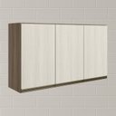 Ver imagem 2 de Armario Aereo 3 Portas Mdf 120 Cm Kali 12197 Carvalho Toq Bianco Toq Nicioli