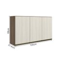 Ver imagem 3 de Armario Aereo 3 Portas Mdf 120 Cm Kali 12197 Carvalho Toq Bianco Toq Nicioli