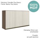 Ver imagem 4 de Armario Aereo 3 Portas Mdf 120 Cm Kali 12197 Carvalho Toq Bianco Toq Nicioli