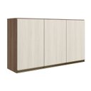Ver imagem 1 de Armario Aereo 3 Portas Mdf 120 Cm Kali 12197 Carvalho Toq Bianco Toq Nicioli