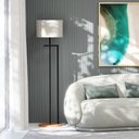 Ver imagem 2 de Luminária Salone Aço Carbono Preto Cúpula em Tecido Brugges Palha