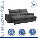 Ver imagem 2 de Sofá Retrátil e Reclinável 3 Lugares Veludo Cinza Martinho 210cm Martinho Yescasa