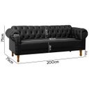 Ver mais imagens de Sofá Chesterfield 200cm para Barbearia e Recepção Capitonê Corino Preto - Sofa Store:corino Preto