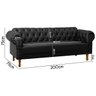 Sofá Chesterfield 200cm para Barbearia e Recepção Capitonê Corino Preto - Sofa Store:corino Preto - 8