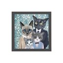 Ver imagem 1 de Quadro Quadrado Família De Gatinhos 20x20cm:Madeira branca