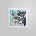 Ver imagem 2 de Quadro Quadrado Família De Gatinhos 20x20cm:Madeira branca