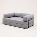 Ver imagem 6 de Sofá Cama Casal Espuma À Vácuo Tecido Bouclé Cinza