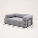 Ver imagem 4 de Sofá Cama Casal Espuma À Vácuo Tecido Bouclé Cinza