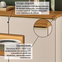 Ver imagem 5 de Balcão Buffet 160cm 5 Portas 1 Gaveta com LED e Pés em Madeira Maciça Ícaro Espresso Móveis