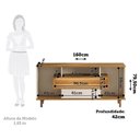 Ver imagem 3 de Balcão Buffet 160cm 5 Portas 1 Gaveta com LED e Pés em Madeira Maciça Ícaro Espresso Móveis
