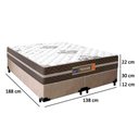 Ver imagem 2 de Cama Box Casal Bipartido Suede + Colchão Molas Ensacadas Texas Prime Colchões 138x188x64cm Bege
