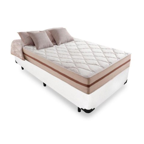 Cama Box Solteiro + Colchão de Molas Ensacadas Anjos Classic 88cm