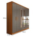 Ver imagem 4 de Guarda-roupa Casal Califa 6 Portas 2 Gavetas com Espelho Cinamomo/grafite - Panorama Móveis