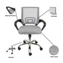 Ver imagem 3 de Kit 4 Cadeiras de Escritório Begonia Tela Mesh Ergonômica Cinza
