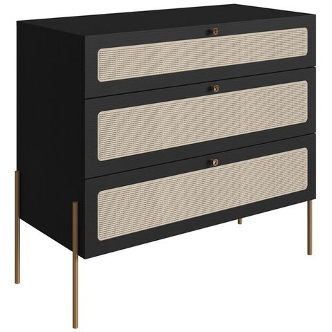Comoda 3 Gv Corrediças Telesc Pes Metal Oslo 28934 Nero Artesano