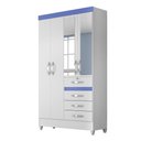 Ver imagem 5 de Guarda-Roupa 4 Portas Sobral com Espelho Linha Smart 870440 Branco Rosa Azul Lilás Flex Moval