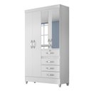 Ver imagem 3 de Guarda-Roupa 4 Portas Sobral com Espelho Linha Smart 870440 Branco Rosa Azul Lilás Flex Moval