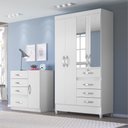 Ver imagem 4 de Guarda-Roupa 4 Portas Sobral com Espelho Linha Smart 870440 Branco Rosa Azul Lilás Flex Moval