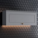 Ver imagem 1 de Armário Aéreo Cozinha 80 Cm 1 Porta Basculante 100% Mdf Cinza Henn Móveis