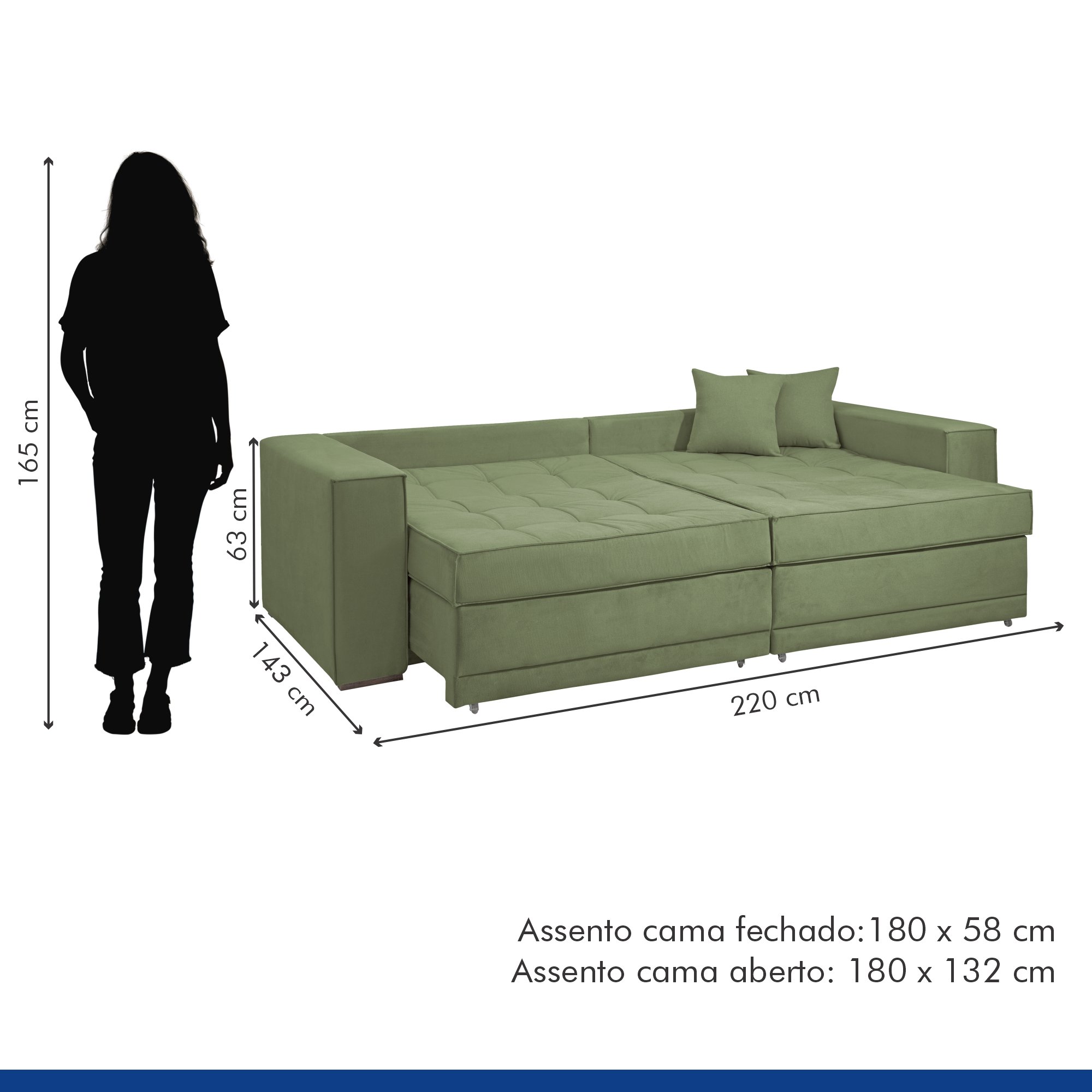 Sofá Cama Retrátil e Reclinável 220cm Noel Boucle  - 11