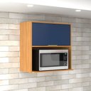Ver imagem 1 de Armário Aéreo Cozinha 70 Cm Domus 1 Porta com Nicho Nogal/royal - Hecol Móveis