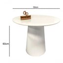 Ver imagem 2 de Mesa de Canto Cone Laqueado Redondo Vidro Madeira Maciça 50cm Branco