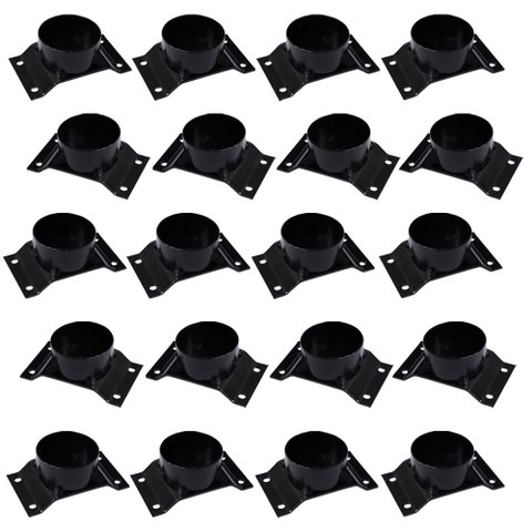 Kit 20 Chapinhas Chapa Elevada com Tubo Fixação Pés Palito Rosca 5/16 Preto