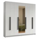 Ver imagem 2 de Guarda-roupa Casal 8 Portas Batentes com Espelho Venus Madesa Branco/preto