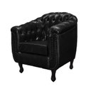 Ver imagem 1 de Poltrona Chesterfield Couro Legitimo Preto