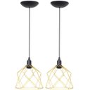Ver imagem 1 de 2 Pendentes Aramado Cálice Luminária Lustre Teto Retrô Vintage Industrial Balcão Dourado