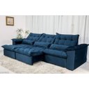 Ver imagem 2 de Sofá Retrátil e Reclinável 3,20m em Tecido Veludo C/ Pillow Nos Braços e Molas Ensacadas Bonel/d33:a