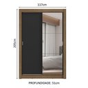 Ver imagem 6 de Guarda-roupa Solteiro 2 Portas de Correr com Espelho 2 Gavetas Rustic/preto Vivare Madesa Rustic/