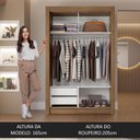 Ver imagem 7 de Guarda-roupa Solteiro 2 Portas de Correr com Espelho 2 Gavetas Rustic/preto Vivare Madesa Rustic/