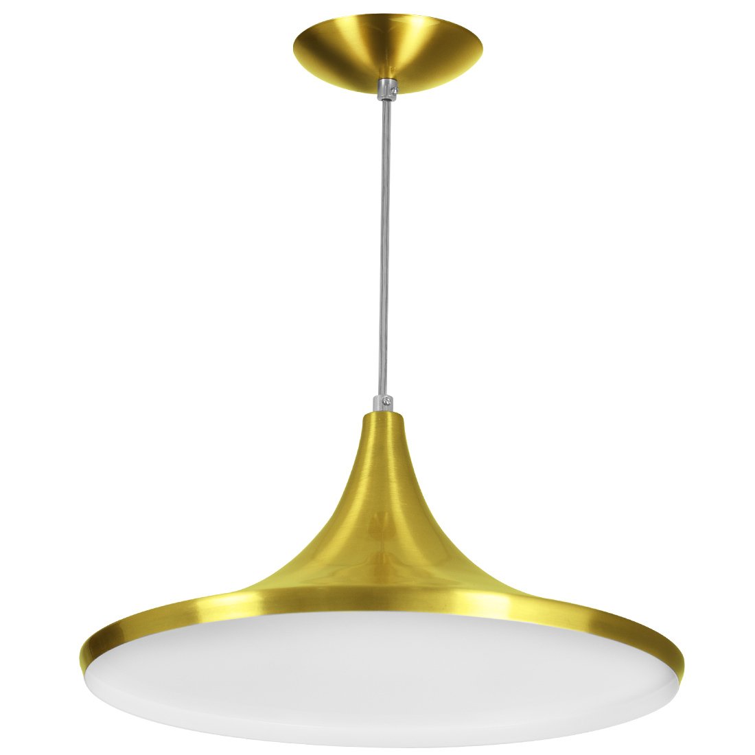 Kit 3 Pendente Funil Gourmet Balão NY Chapéu Chinês Dourado - 3
