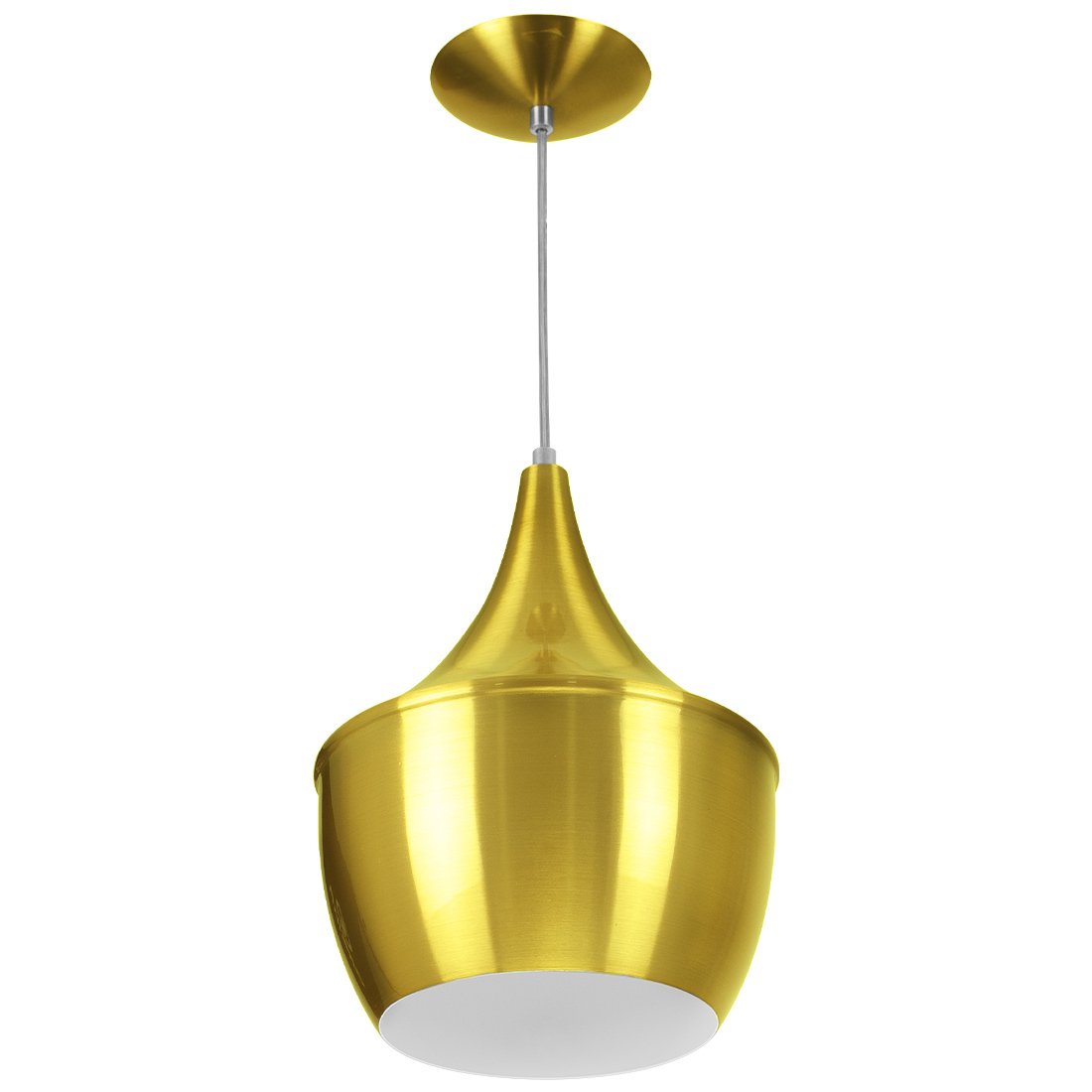 Kit 3 Pendente Funil Gourmet Balão NY Chapéu Chinês Dourado - 4