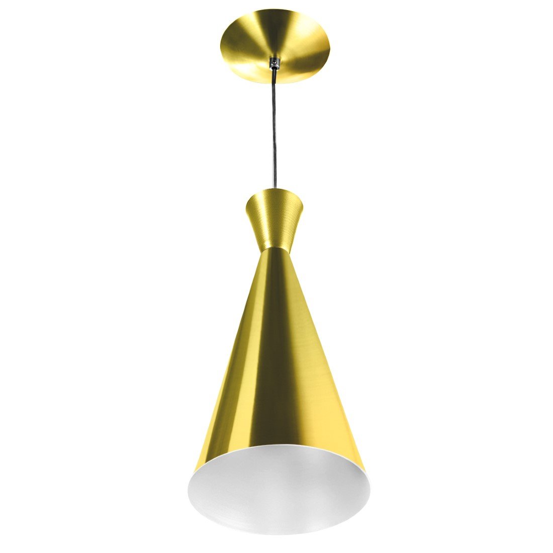 Kit 3 Pendente Funil Gourmet Balão NY Chapéu Chinês Dourado - 2