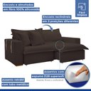 Ver imagem 5 de Sofá Cama Retrátil e Reclinável 220cm Arizona Com Almofadas