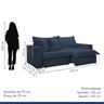 Sofá Cama Retrátil e Reclinável 220cm Arizona Com Almofadas - 10