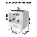 Ver imagem 2 de Balcão Multiuso para Cooktop 4 Bocas Branco Alecrim Poliman
